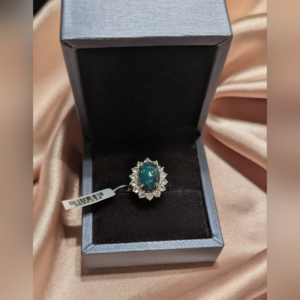 10K Gold Miami Blue Opal - Picture 6 of 7